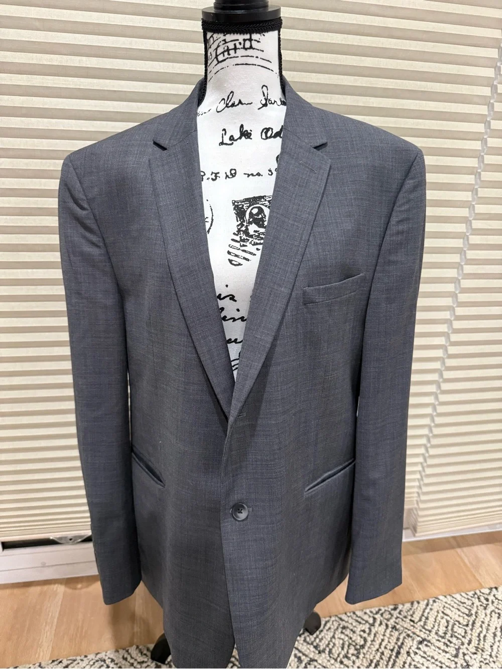 Original Penguin Charcoal Gray Single-Button Suit Jacket